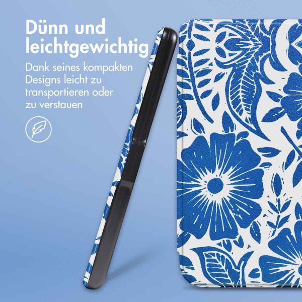 imoshion Design Slim Hard Case Sleepcover mit Stand für das Kobo Libra Colour - Flower Tile