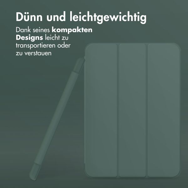 Accezz Smarte Klapphülle aus Silikon für das iPad Air 11 Zoll (2024) M2 / Air 5 (2022) / iPad Air 4 (2020) - Dunkelgrün