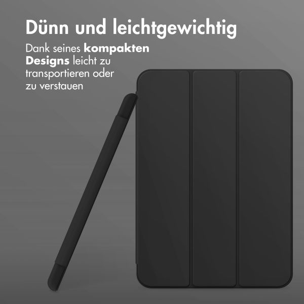 Accezz Smarte Klapphülle aus Silikon für das iPad Air 11 Zoll (2024) M2 / Air 5 (2022) / iPad Air 4 (2020) - Schwarz