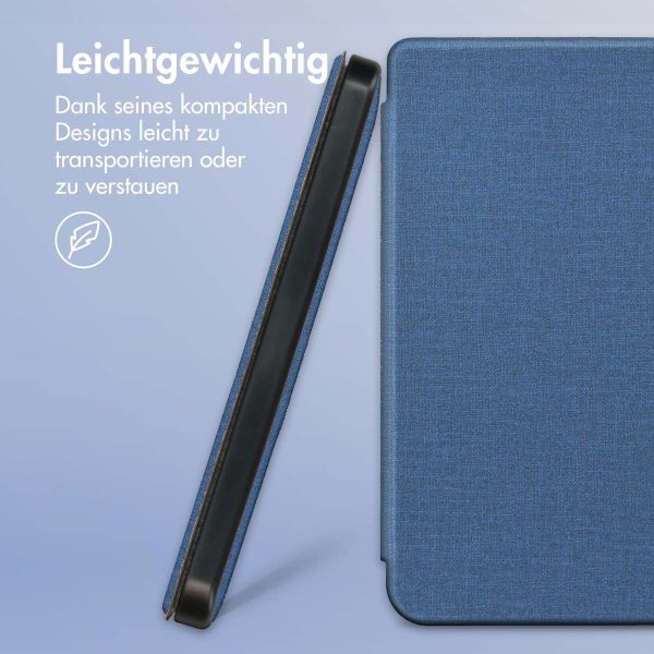 imoshion Canvas Sleepcover Klapphülle für das Pocketbook Touch Lux 5 / HD 3 / Basic Lux 4 / Vivlio Lux 5 - Dunkelblau