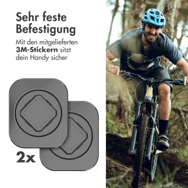 Accezz EasyLock handyhalterung Fahrrad - Inklusive Hülle für das iPhone 15 - Aluminium - 360 Grad drehbar - Schwarz