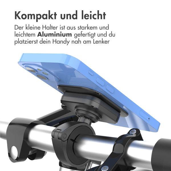 Accezz EasyLock handyhalterung Fahrrad - Inklusive Hülle für das iPhone 15 Pro - Aluminium - 360 Grad drehbar - Schwarz