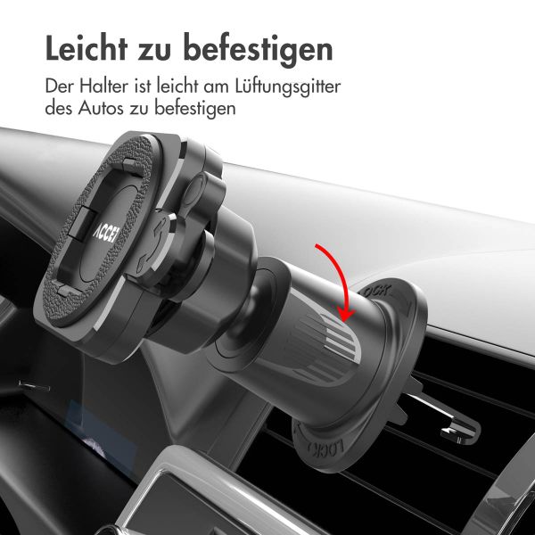 Accezz EasyLock Handyhalterung Auto - Inklusive Hülle für das Samsung Galaxy S24 - Lüftungsgitter -  360 Grad drehbar - Schwarz