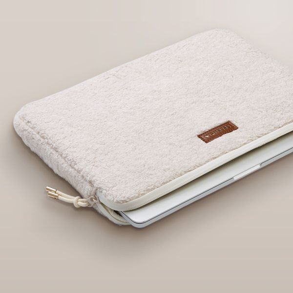 Selencia Teddy Laptop Hülle 15-16 Zoll - Laptop Sleeve - Beige