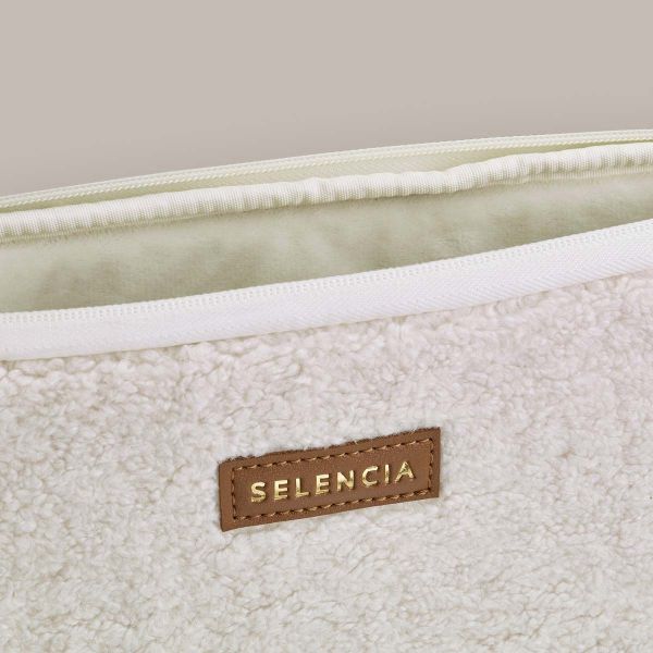 Selencia Teddy Laptop Hülle 13-14 Zoll - Laptop Sleeve - Beige