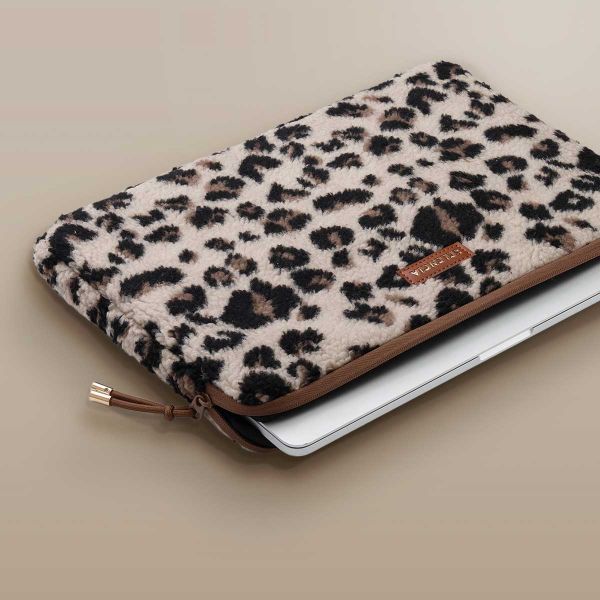 Selencia Teddy Laptop Hülle 15-16 Zoll - Laptop Sleeve - Leopard