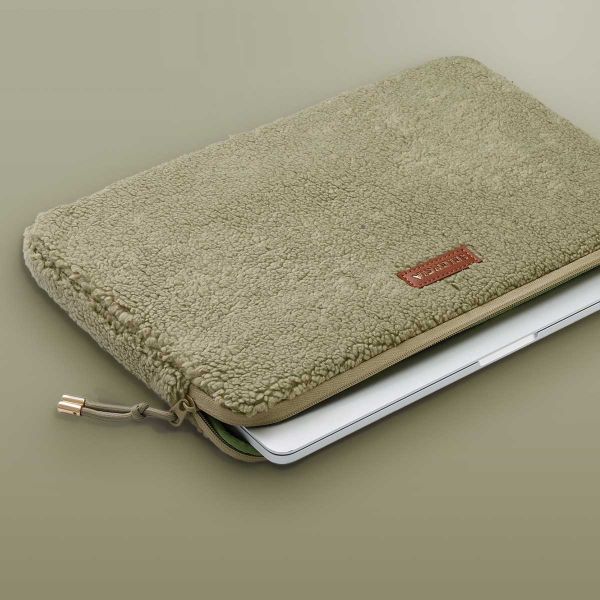 Selencia Teddy Laptop Hülle 15-16 Zoll - Laptop Sleeve - Sage Green