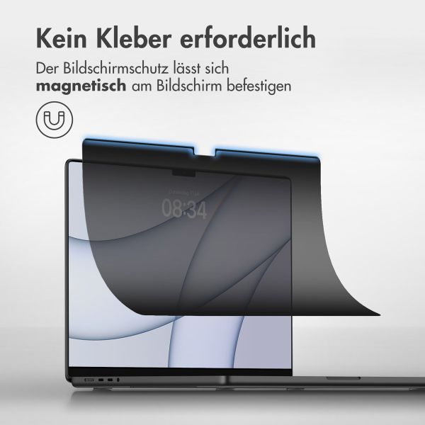 Accezz Magnetische Privacy Displayschutzfolie für MacBook Pro 16 Zoll (2021) / Pro 16 Zoll (2023) M3 chip - A2485 / A2780 / A2991