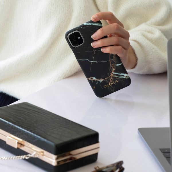 Selencia Maya Fashion Backcover Samsung Galaxy A12 - Marble Black