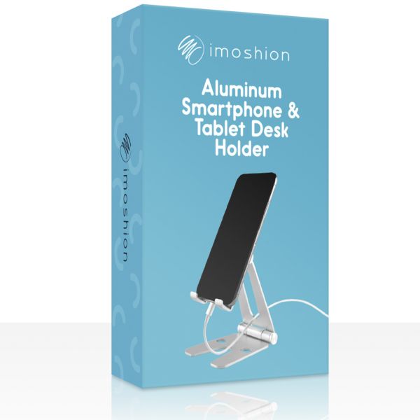 imoshion Handyhalterung für den Schreibtisch für das iPhone 13 Pro Max - Tablethalter für den Schreibtisch - Verstellbar - Aluminium - Schwarz