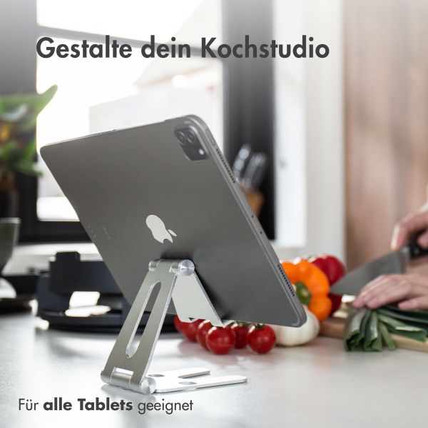 imoshion Handyhalterung für den Schreibtisch für das Samsung Galaxy A14 (4G) – Tablethalter für den Schreibtisch - Verstellbar - Aluminium - Silberfarben