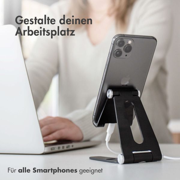 imoshion Handyhalterung für den Schreibtisch für das Samsung Galaxy A14 (4G) - Tablethalter für den Schreibtisch - Verstellbar - Aluminium - Schwarz
