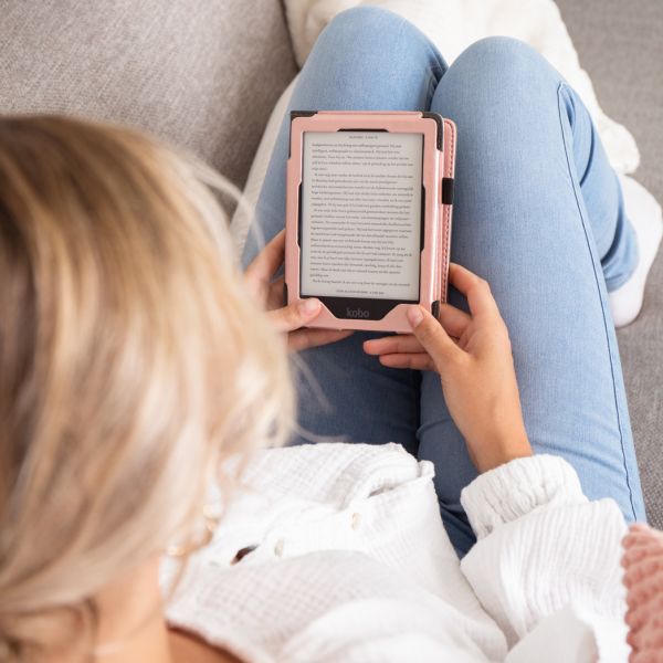 imoshion Vegan Leather Klapphülle für das Kobo Libra Colour - Rose Gold