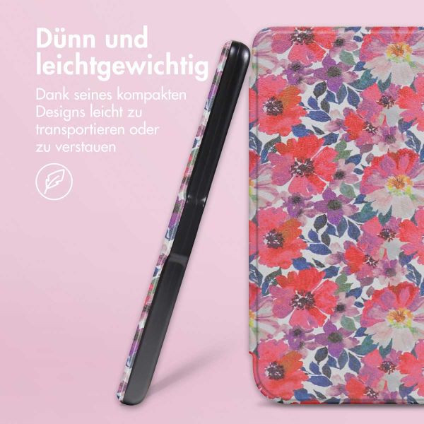 imoshion Design Slim Soft Case Sleepcover für das Pocketbook Verse / Verse Pro / Vivlio Light / Light HD - Flower Watercolor