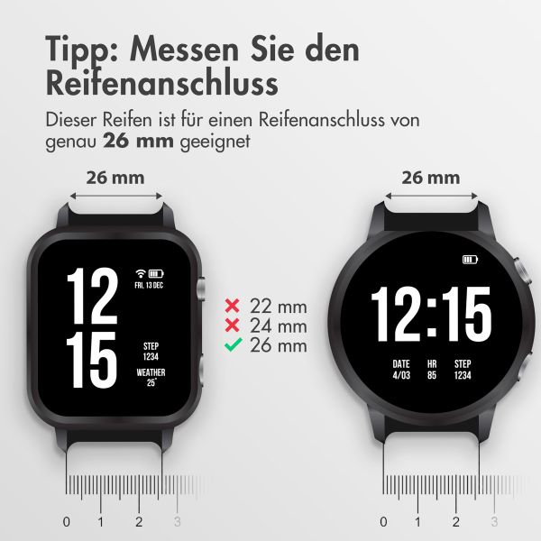 imoshion QuickFit® Silikonarmband - 26 mm Garmin Watch Anschluss - Grau