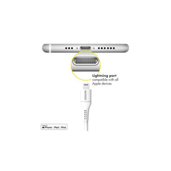 Accezz Lightning- auf USB-Kabel für das iPhone 6 Plus - MFI-zertifiziertes - 2 m - Weiß