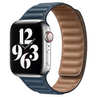 Apple Leather Link für die Apple Watch Series 1-9 / SE - 38/40/41 mm / Series 10 - 42 mm - Größe M/L - Baltic Blue