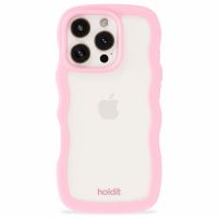 Holdit Wavy Case für das iPhone 16 Pro - Pink / Transparent