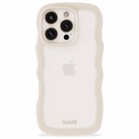 Holdit Wavy Case für das iPhone 16 Pro - Light Beige / Transparent