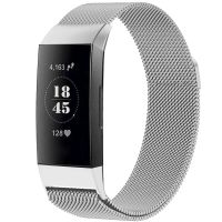 imoshion Mailändische Magnetarmband für das Fitbit Charge 3 / 4 - Größe M - Silber