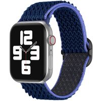 imoshion Elastische Nylonarmband für das Apple Watch Series 1-9 / SE - 38/40/41 mm / Series 10 - 42 mm - Dunkelblau