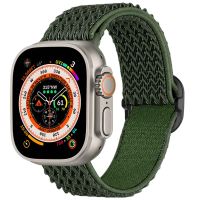 imoshion Elastische Nylonarmband für das Apple Watch Series 1-10 / SE / Ultra (2) - 42/44/45/46/49 mm - Dunkelgrün