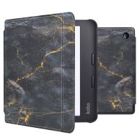 imoshion Design Slim Hard Case Sleepcover mit Stand für das Kobo Libra 2 / Tolino Vision 6 - Black Marble