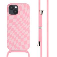 imoshion Silikonhülle design mit Band für das iPhone 15 - Retro Pink