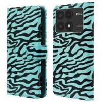 imoshion Design Klapphülle für das Xiaomi Poco X6 Pro - Black Blue Stripes