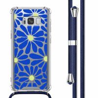 imoshion Design Hülle mit Band für das Samsung Galaxy S8 - Cobalt Blue Flowers Connect
