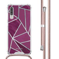 imoshion Design Hülle mit Band für das Samsung Galaxy A70 - Bordeaux Graphic