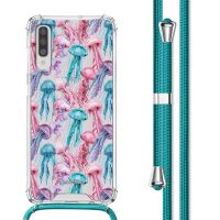 imoshion Design Hülle mit Band für das Samsung Galaxy A70 - Jellyfish Watercolor