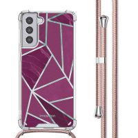 imoshion Design Hülle mit Band für das Samsung Galaxy S21 - Bordeaux Graphic