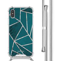 imoshion Design Hülle mit Band für das iPhone Xs / X - Petrol Green Graphic