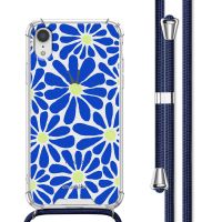 imoshion Design Hülle mit Band für das iPhone Xr - Cobalt Blue Flowers Connect