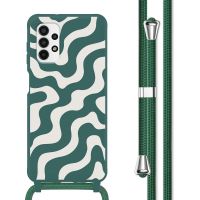 imoshion Silikonhülle design mit Band für das Samsung Galaxy A13 (4G) - Petrol Green Groovy