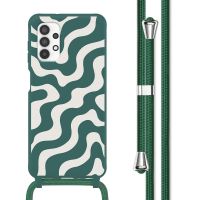 imoshion Silikonhülle design mit Band für das Samsung Galaxy A32 (4G) - Petrol Green Groovy