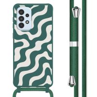 imoshion Silikonhülle design mit Band für das Samsung Galaxy A33 - Petrol Green Groovy