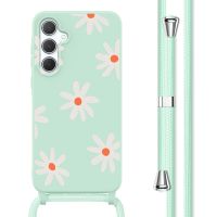 imoshion Silikonhülle design mit Band für das Samsung Galaxy A35 - Green Flower Distance