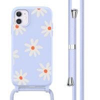 imoshion Silikonhülle design mit Band für das iPhone 11 - Lila Flower Distance