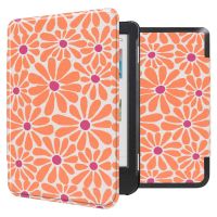 imoshion Design Slim Hard Case Sleepcover für das Kobo Clara Colour / Kobo Clara BW - Orange Flowers Connect