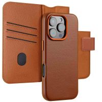 Accezz 2-in-1 Klapphülle aus Leder mit MagSafe für das iPhone 16 Pro - Sienna Brown