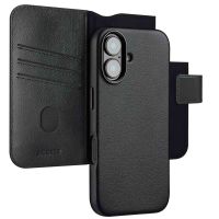 Accezz 2-in-1 Klapphülle aus Leder mit MagSafe für das iPhone 16  - Onyx Black