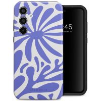 Selencia Vivid Back Cover für das Samsung Galaxy A35 - Modern Bloom Sapphire Blue