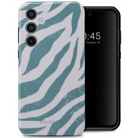 Selencia Vivid Back Cover für das Samsung Galaxy A35 - Colorful Zebra Pine Blue