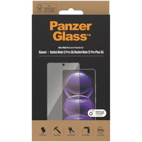 PanzerGlass Ultra-Wide Fit Antibakterieller Displayschutz für das Xiaomi Redmi Note 12 Pro / 12 Pro Plus / Poco X5 Pro