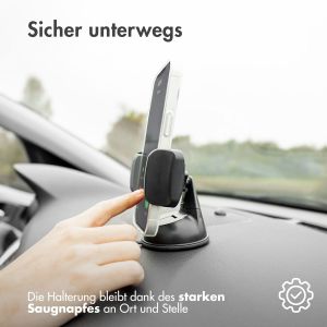Accezz Handyhalterung für das Auto - Verstellbar - Universell -  Armaturenbrett und Windschutzscheibe - Schwarz