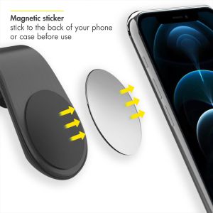 Accezz Handyhalterung für das Auto für das iPhone 14 Pro Max - Universell -  Lüftungsgitter - Magnetisch - Schwarz