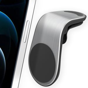 Accezz Handyhalterung für das Auto für das iPhone 12 Pro Max - universell -  Lüftungsgitter - Magnetisch - Silberfarben