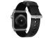 Nomad Modernes Lederarmband für die Apple Watch Series 1-10 / SE / Ultra (2) - 42/44/45/46/49 mm - Schwarz/Silber